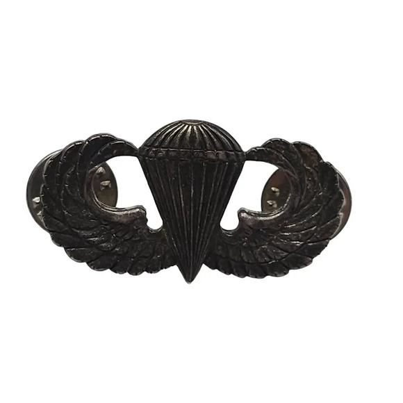 Sterling Silver Vintage Army Military Parachutist Paratrooper Badge Pin - Picture 1 of 5